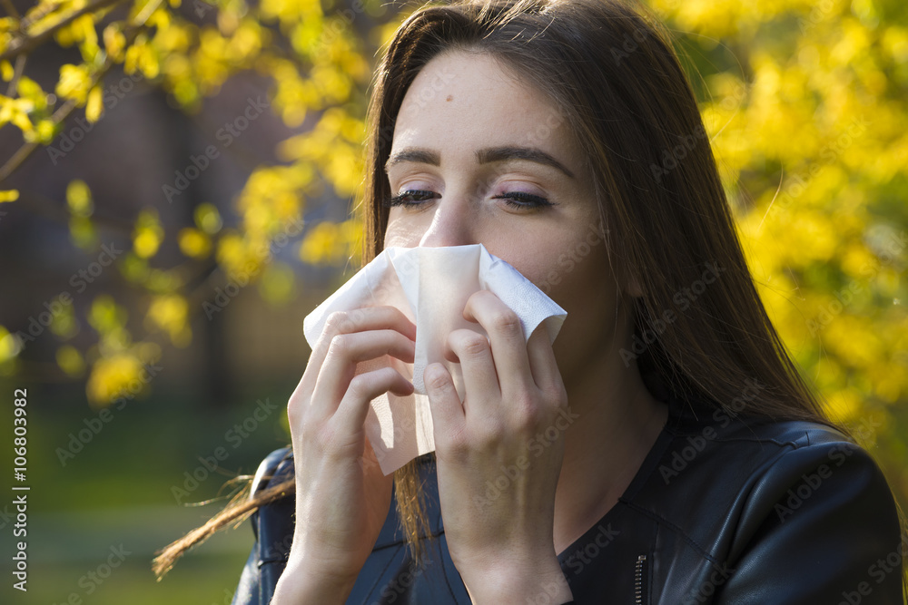 Girl with polen allergy Girl with polen allergy