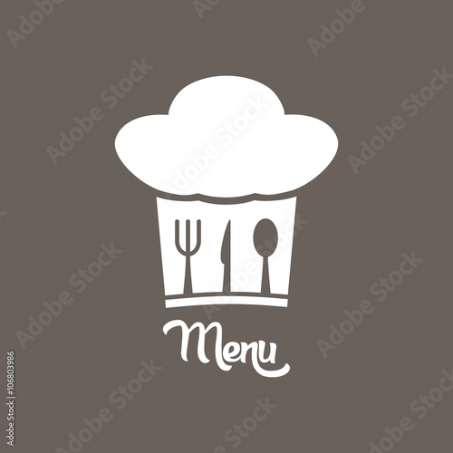 Restaurant Menu Icon on Dark Gray Color. Eps-10.
