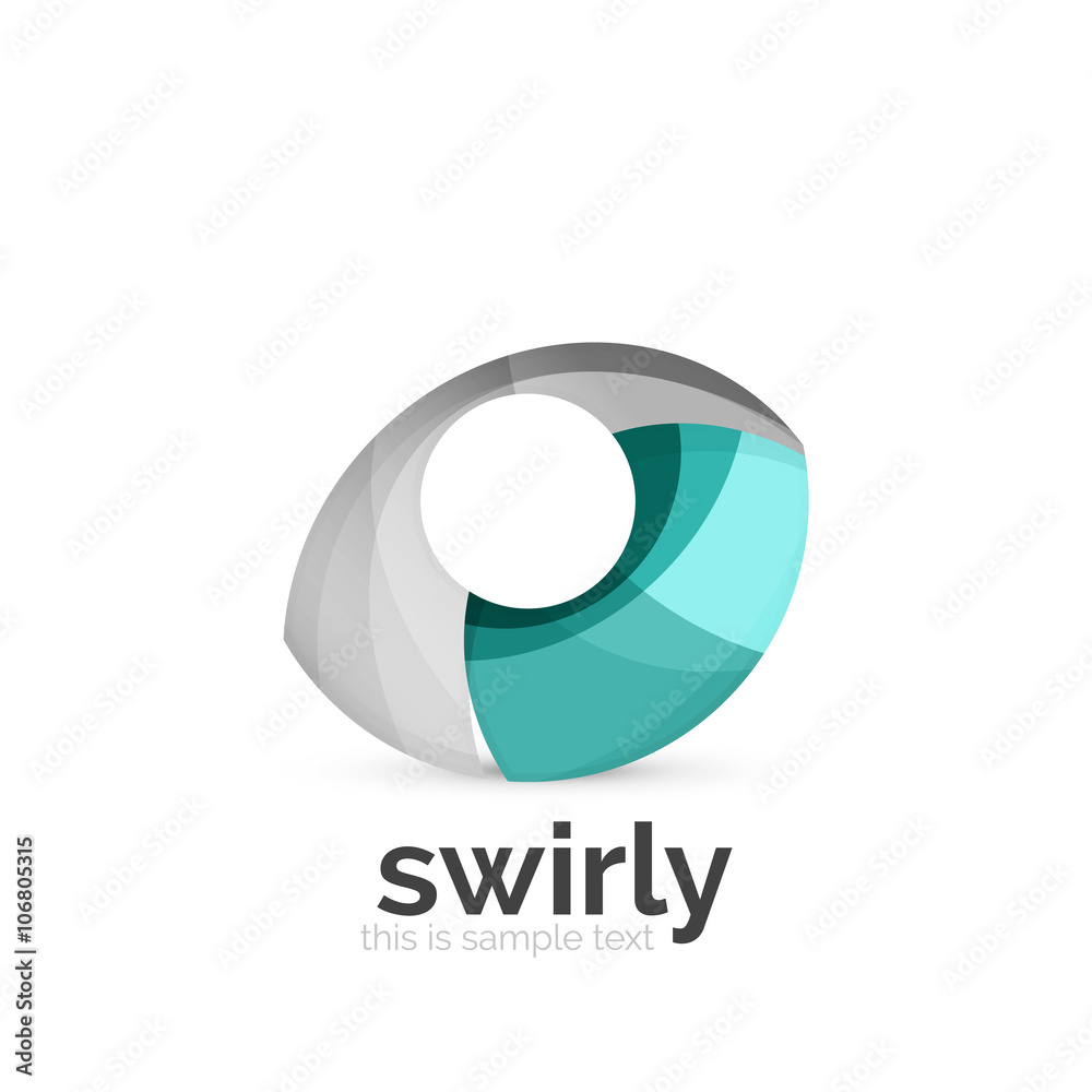 Abstract swirly round logo template