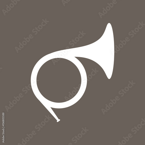 French Horn Icon on Dark Gray Color. Eps-10.