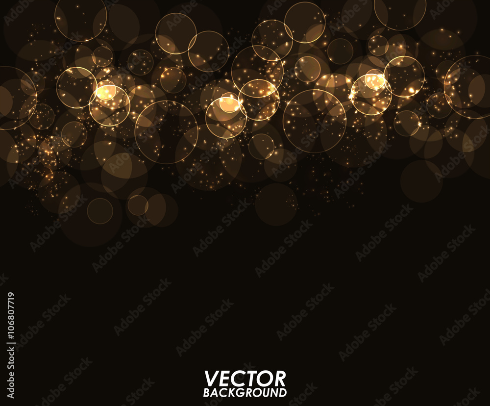 Abstract modern gold bokeh digital - Vector Background. - obrazy, fototapety, plakaty 