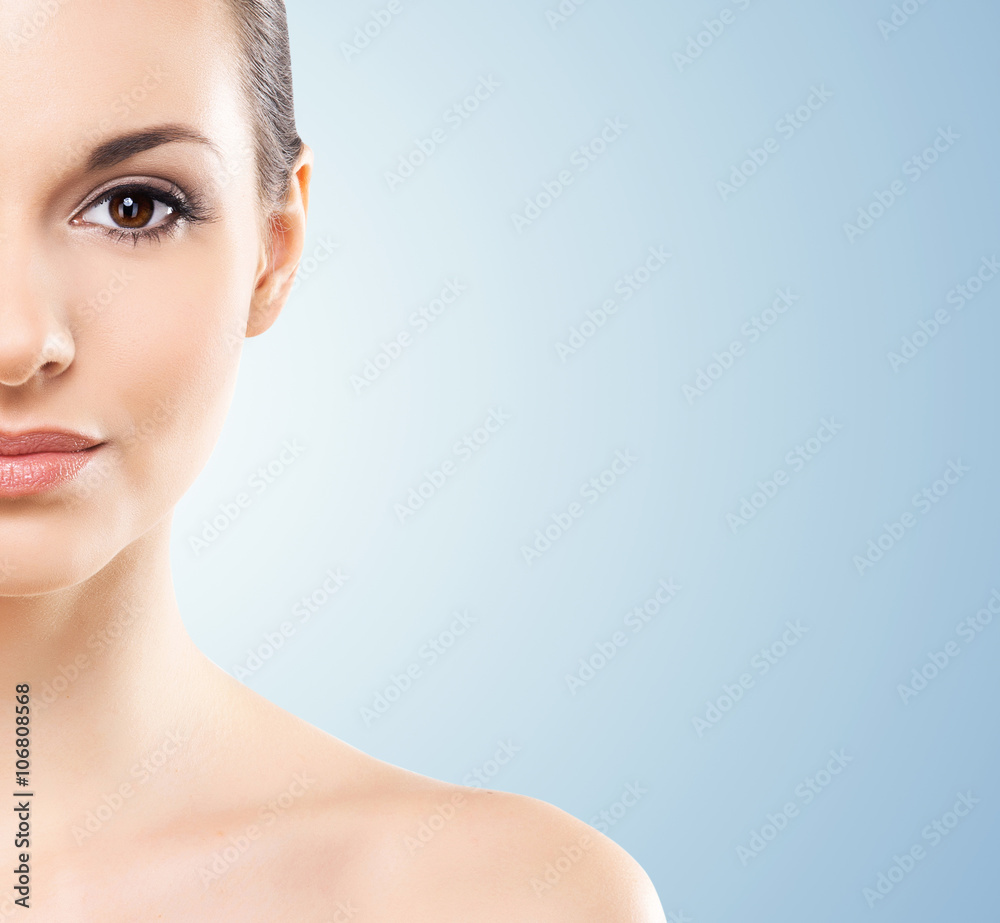 Fototapeta premium Close-up portrait of beautiful, fresh, healthy and sensual girl