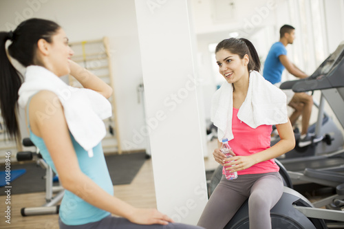 Two young women in the gym