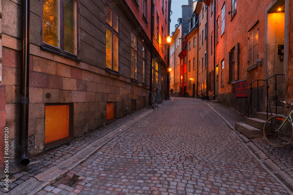 Ταπετσαρία Gamla Stan at night, Stockholm