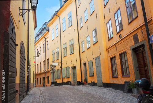 old town street in Stockholm, Sweden