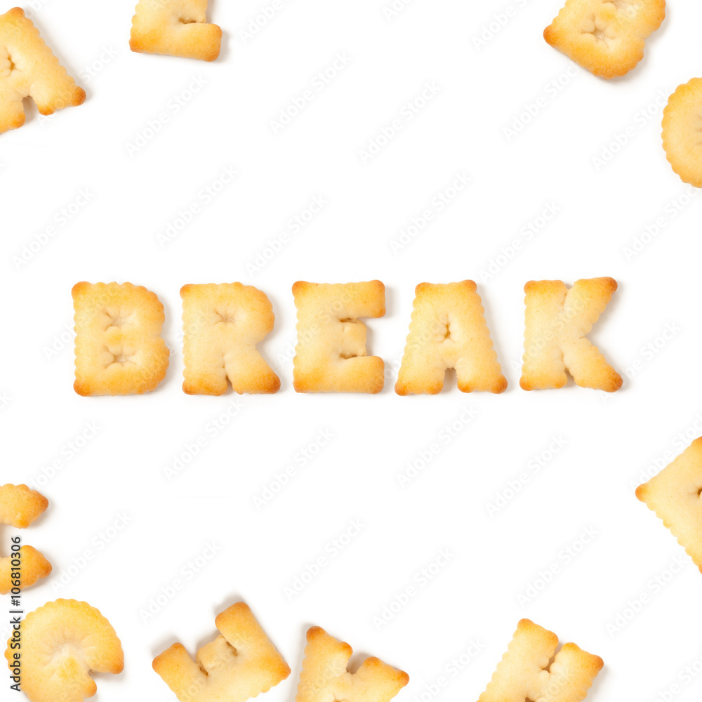 coffee break cookie font alphabet.