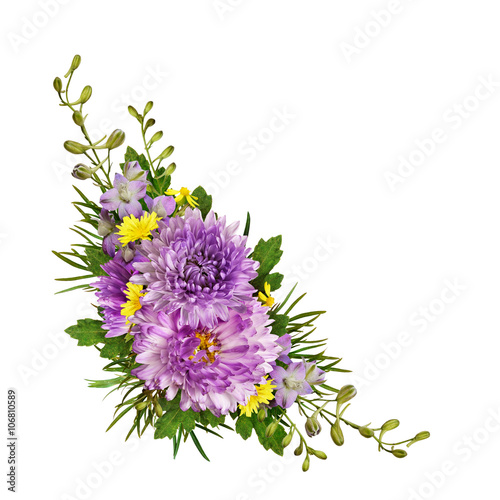Purple and yellow flowers c...
