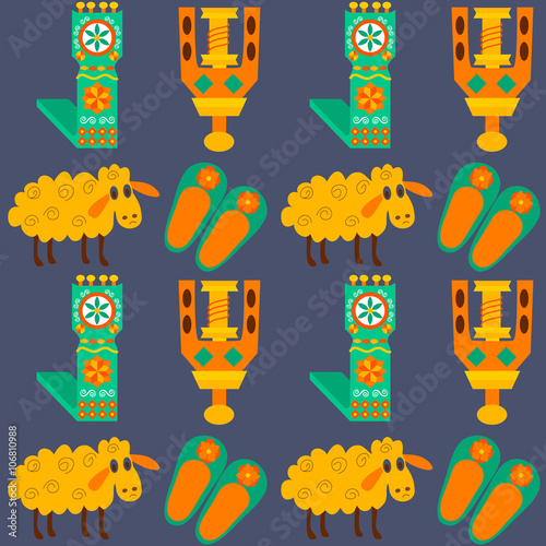 Tile texture with sheeps and wool products