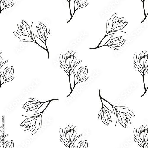 Spring flowers seamless pattern