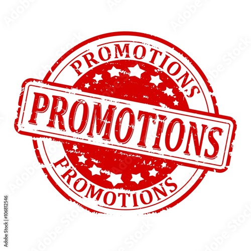 Damaged round seal with the inscription - promotions - vector eps