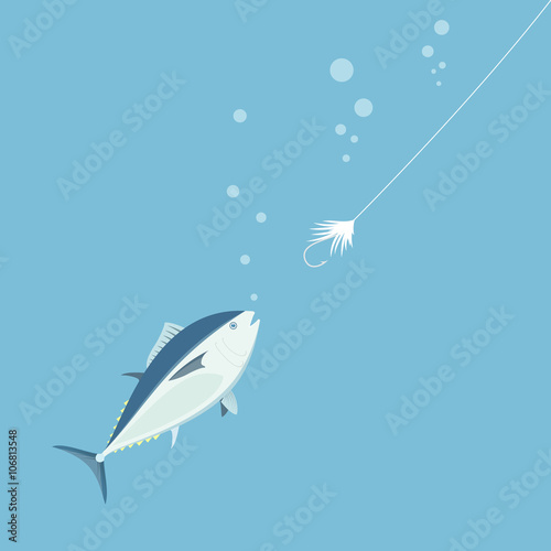 Fishing, bait. Vector illus...