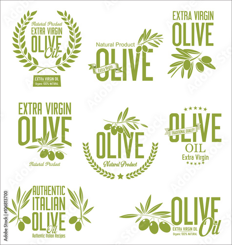 Collections of olive oil labels