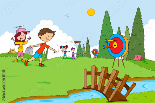 Children enjoying summer camp activities