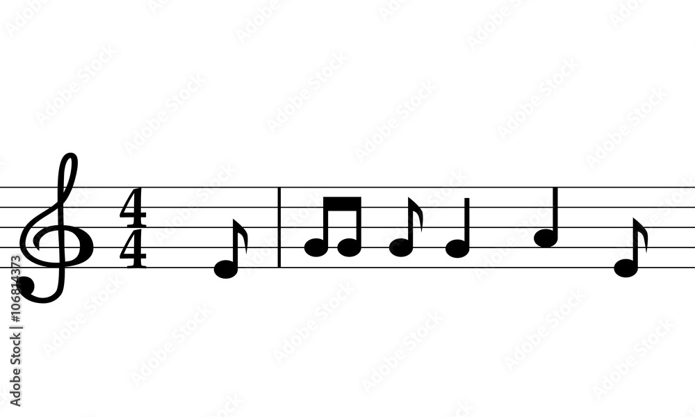 Musical notes on a piece of paper Musical notes on a piece of paper