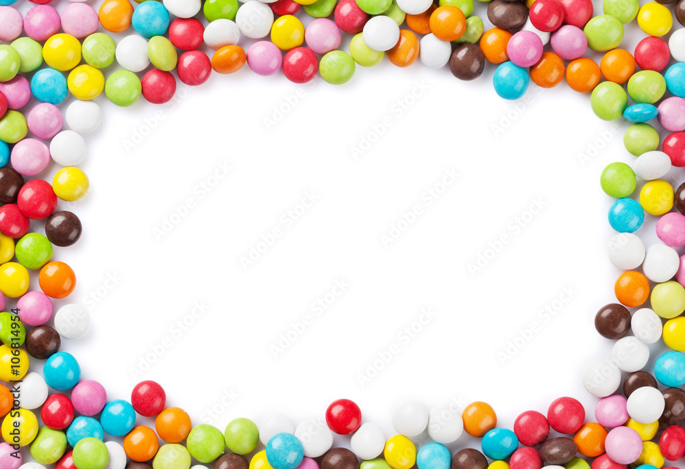 Colorful candies frame Colorful candies frame