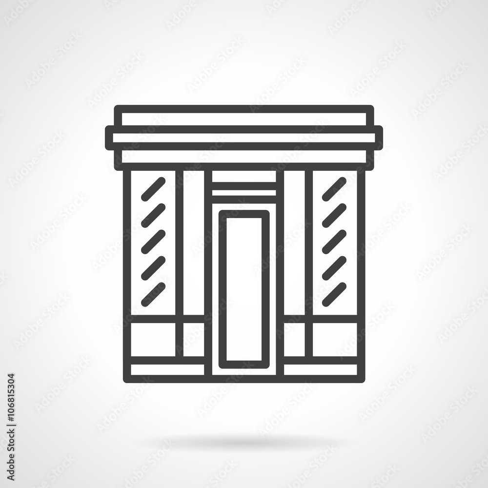 Book store facade simple line vector icon Book store facade simple line vector icon