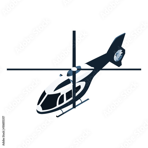 Isometric police helicopter