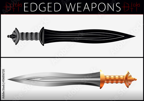 Sword. Gladius. Medieval Weapons. Collection of Vector Edged Wea