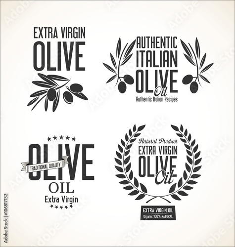 Collections of olive oil labels 