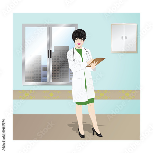 Female doctor vector illustration