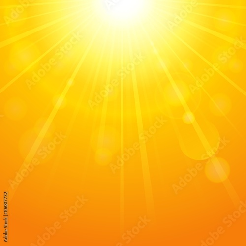 Summer background with bright sun