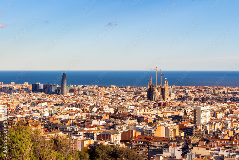 Barcelona aerial view, Spain