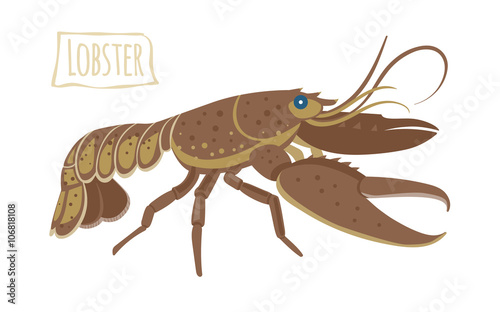 Lobster, vector cartoon illustration