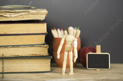 Boy studying photo