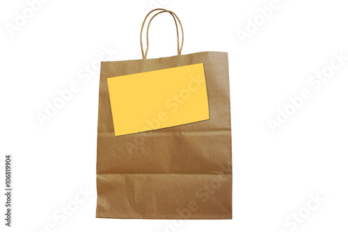 paper bag isolated on white...