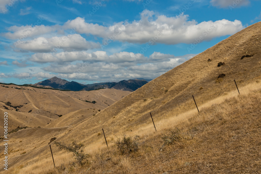 arid hills in Marlborough, New Zealand 