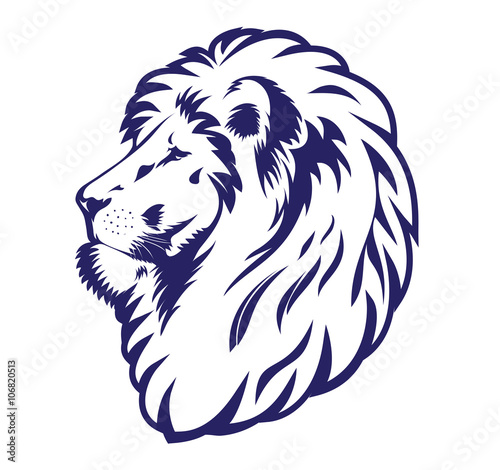 Fototapeta Naklejka Na Ścianę i Meble -  Blue lion head