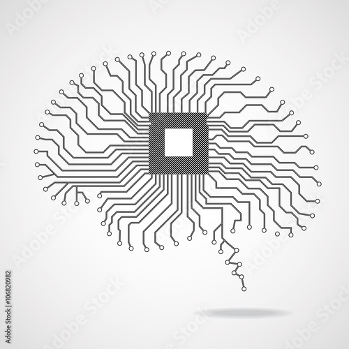 Brain. Cpu. Circuit board