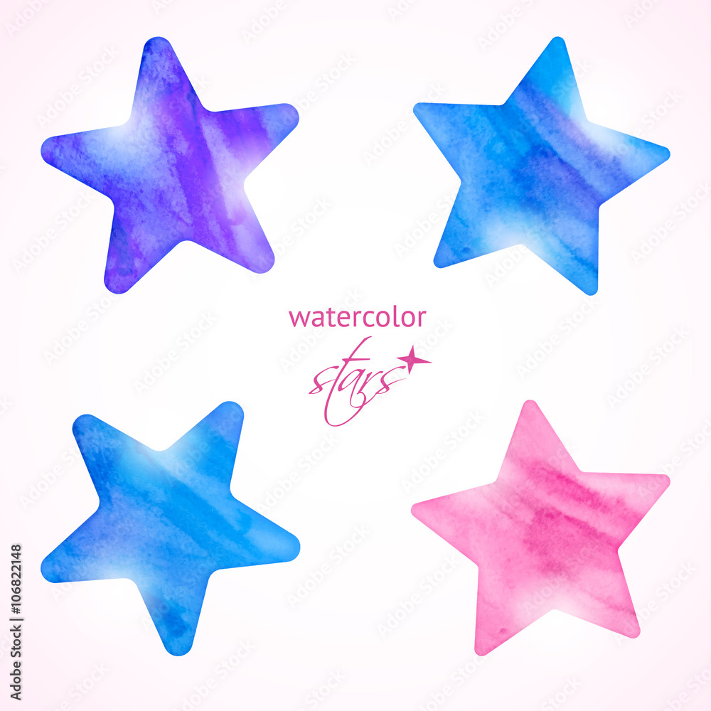 Watercolor stars set Watercolor stars set