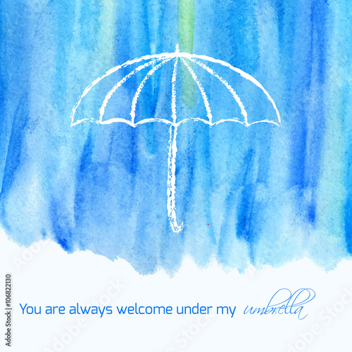 Watercolor card with text