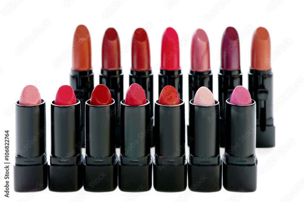 Small lipsticks isolated on white Small lipsticks isolated on white