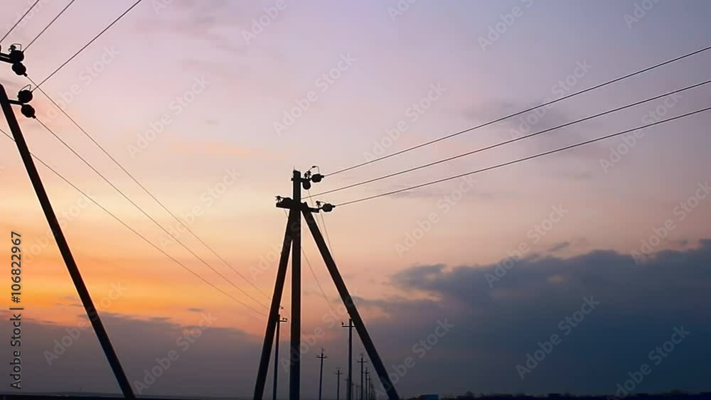 electric pole sunset orange landscape nature electric pole sunset orange landscape nature