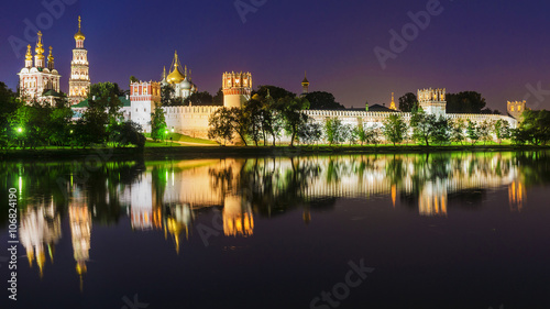 Novodevichy Convent in Moscow night view