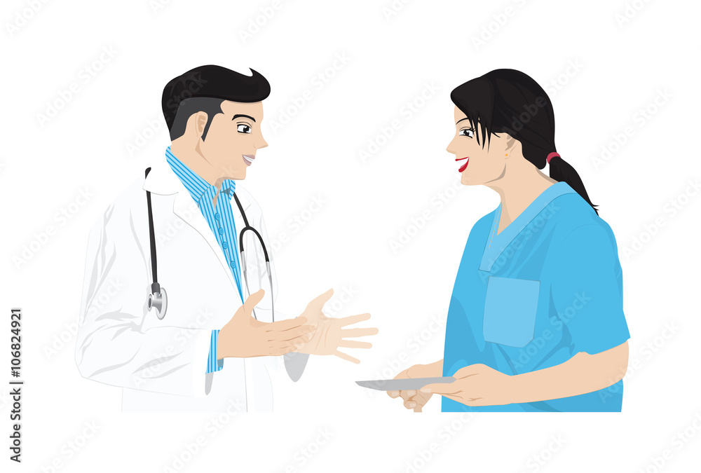 doctor consulting with nurse