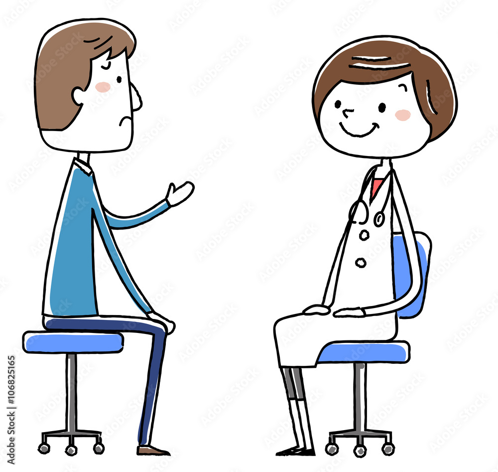 イラスト素材 女医と患者 若い男性 Stock ベクター Adobe Stock