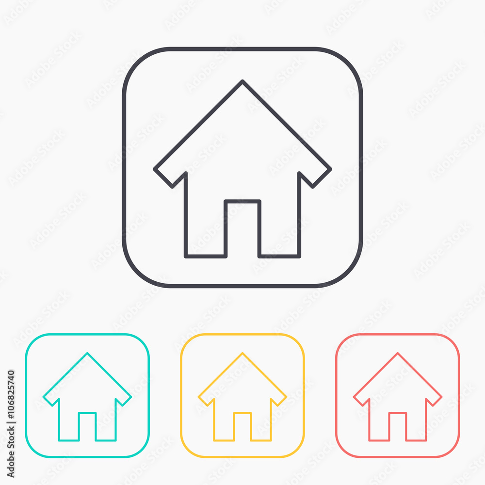 color icon set of house color icon set of house