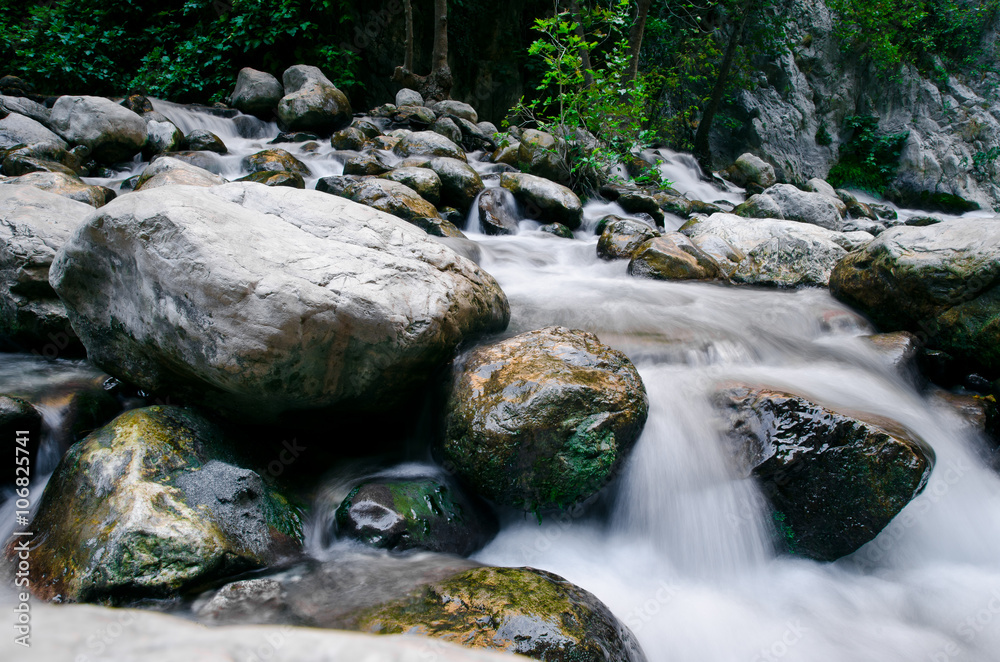 Cascade falls over old plum river with rocks
Cascade falls over old plum river with rocks