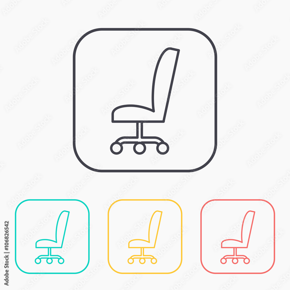 color icon set of office chair color icon set of office chair