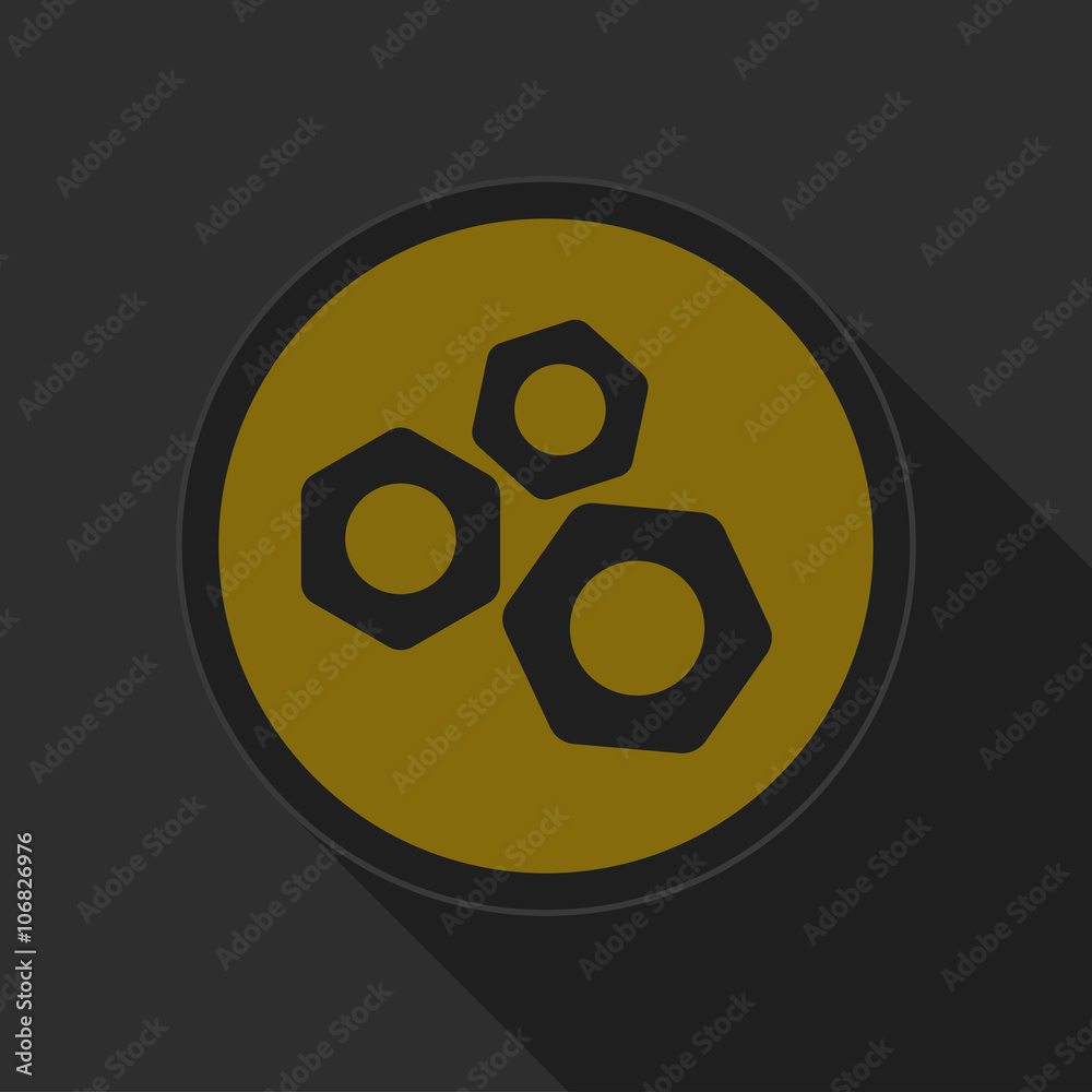 dark gray and yellow icon - nuts