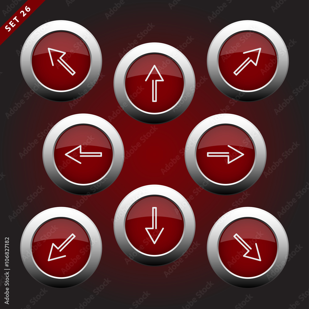 icons with arrows, eight directions icons with arrows, eight directions