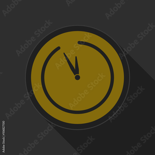dark gray and yellow icon - last minute clock