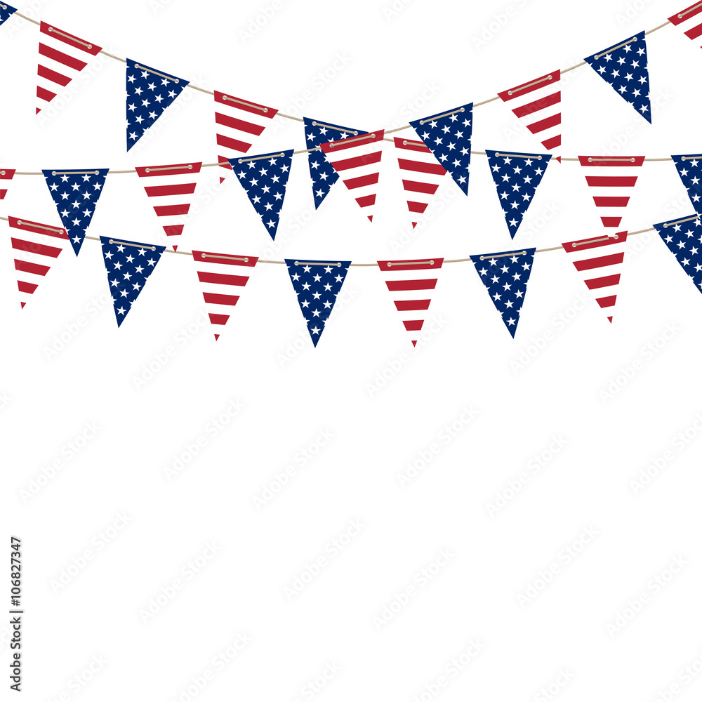 America triangle flag garland