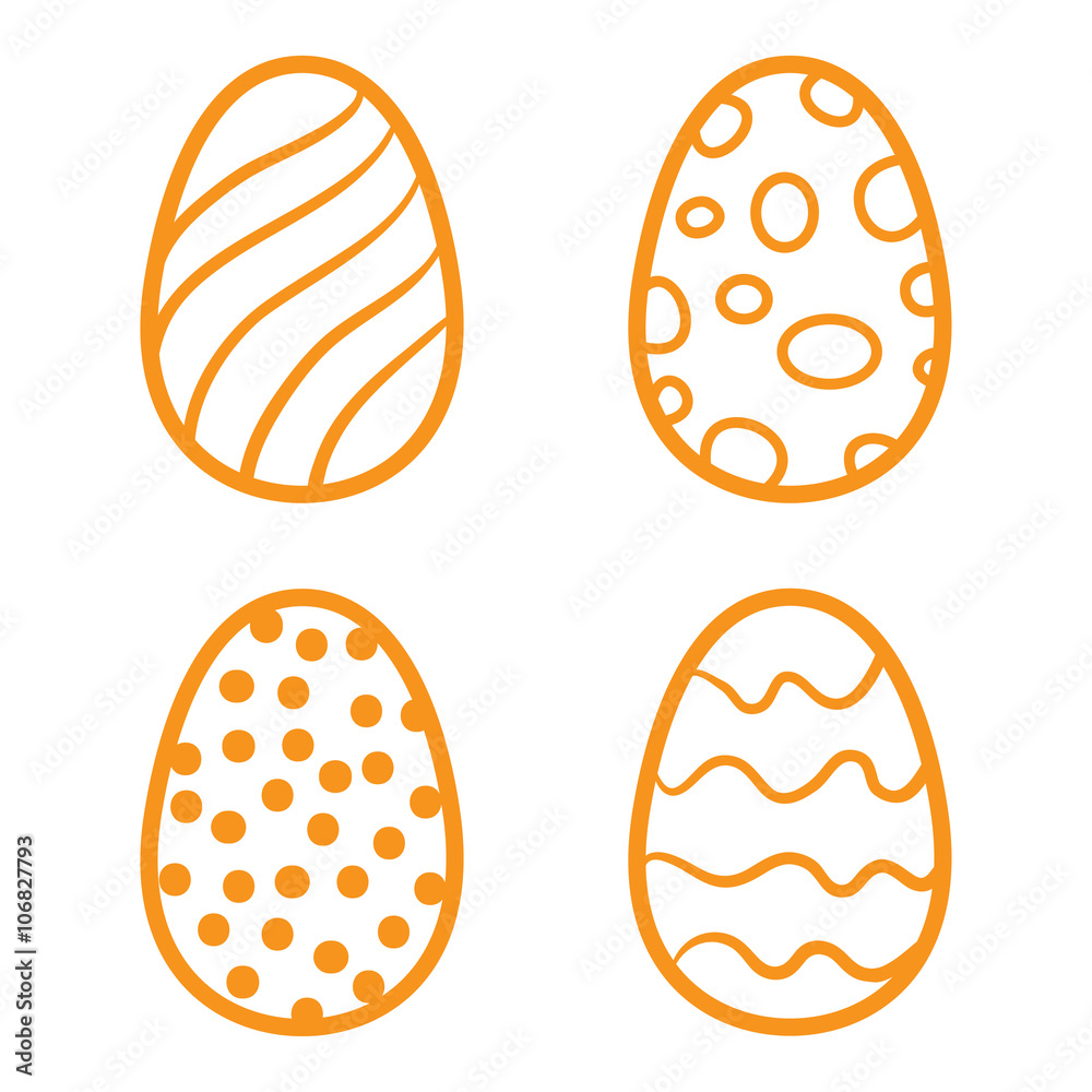 Happy Easter eggs vector card illustration hand drawn with easte Happy Easter eggs vector card illustration hand drawn with easte