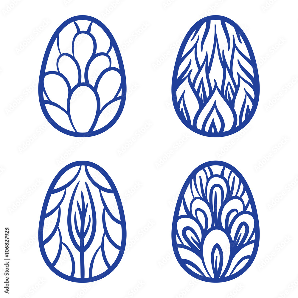 Fototapeta premium Happy Easter eggs vector card illustration hand drawn with easte