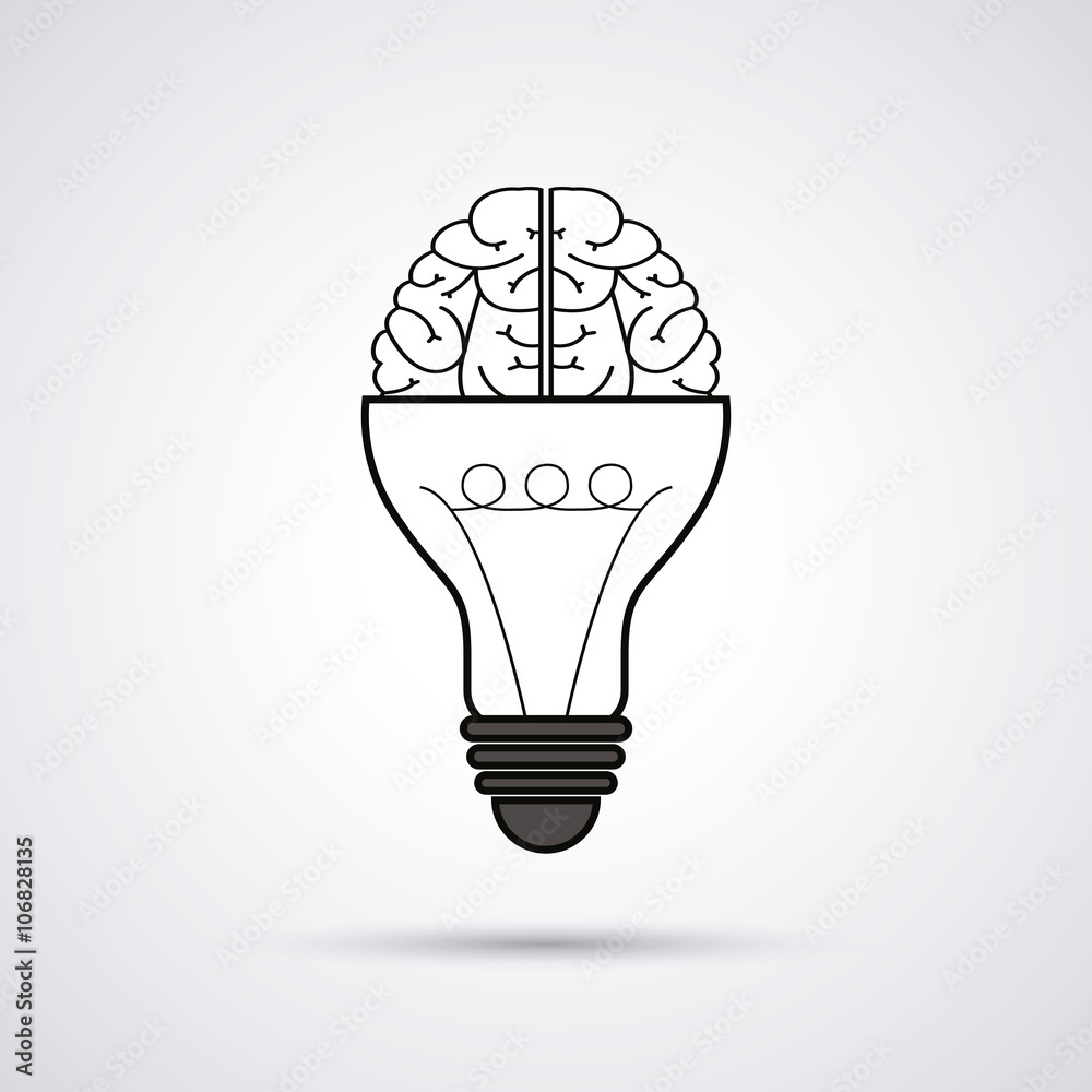 Creative mind and idea icon design, vector illustration Creative mind and idea icon design, vector illustration