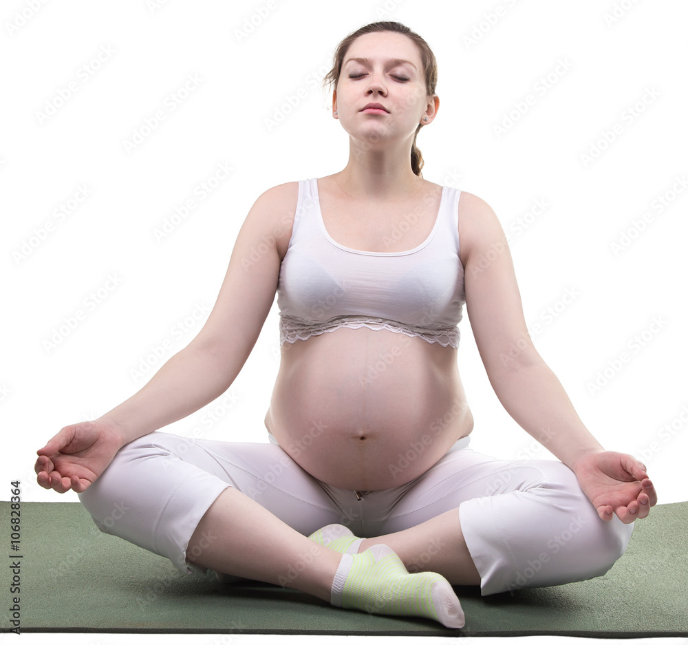 Pregnant young woman and meditation Pregnant young woman and meditation